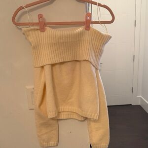 Edikted Cream Off-Shoulder Sweater